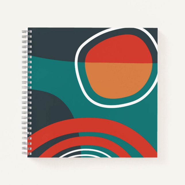 Sonne und Regenbogen Boho-Kunstwerk Notizbuch (Vorderseite)