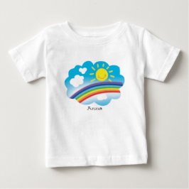 Sonne und Regenbogen, Cartoon, personalisiert Baby T-shirt