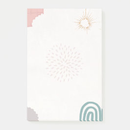 Sonne und Regenbogenpastellfarben Post-it Klebezettel