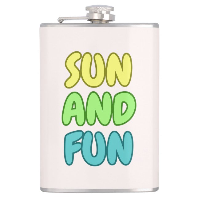 Sonne Und Spaß Flasche Flachmann (Vorderseite)