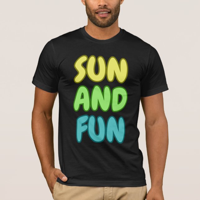 Sonne Und Spaß Kurzarm T-Shirt (Vorderseite)