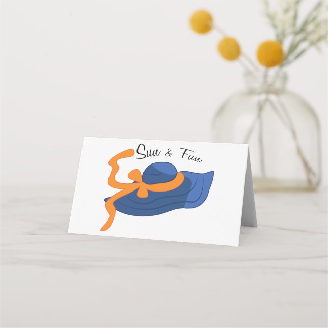 Sonne und Spaß Platzkarte (Vorderseite)