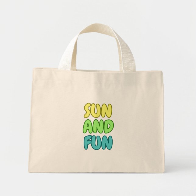 Sonne Und Spaß Winziger Tote Mini Stoffbeutel (Vorne)