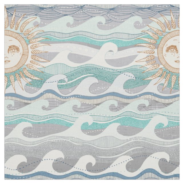 Sonne und Wellen Stoff (Muster)