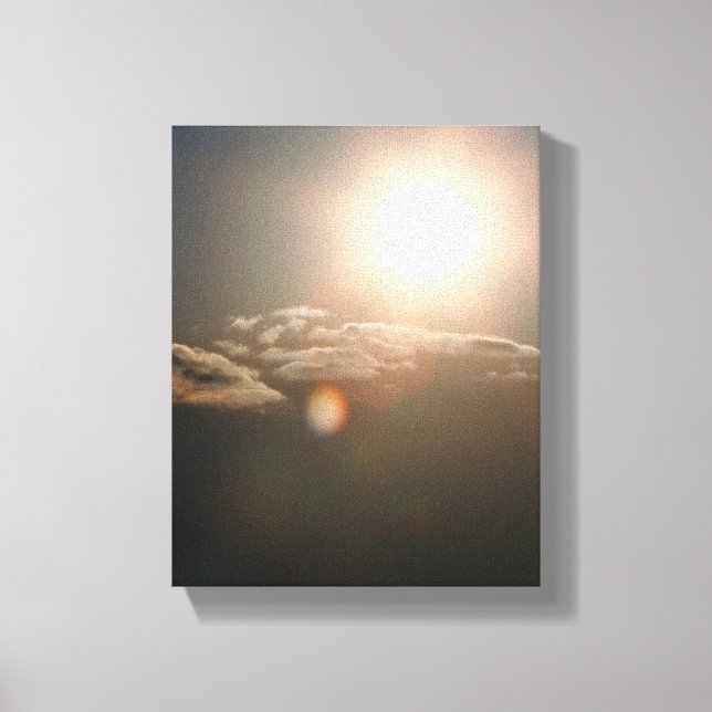 Sonne und Wolken mit blauem Himmel Leinwanddruck (Vorderseite)