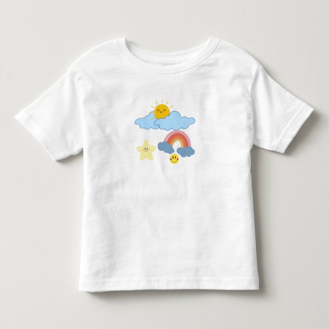 "Sonne, Wolken und Regenbogen-Spaß" Kleinkind T-shirt (Vorderseite)