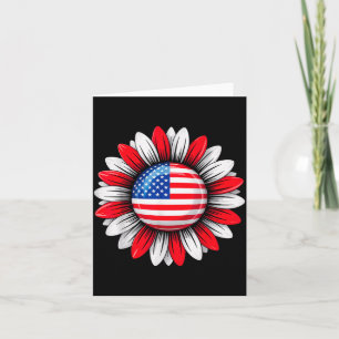 Sonneblume mit Flagge Patriotisch 4. Juli Unabhäng Karte