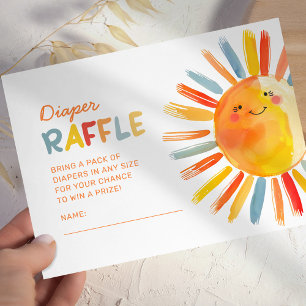 Sonnen-Baby- Dusche Windel-Raffle-Einschlusskarte Begleitkarte