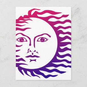 Sonnen Gesicht Postkarte
