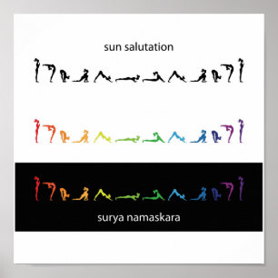 sonnen Sie Gruß chakra Systemsyoga Yogi-Zenaura Poster