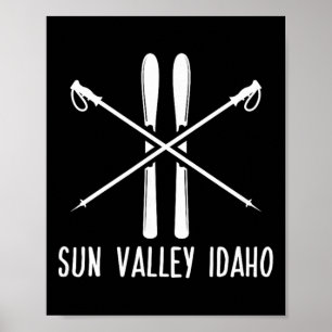 Sonnen-Tal Idaho Skigebiet Skifahren Skier Urlaub Poster