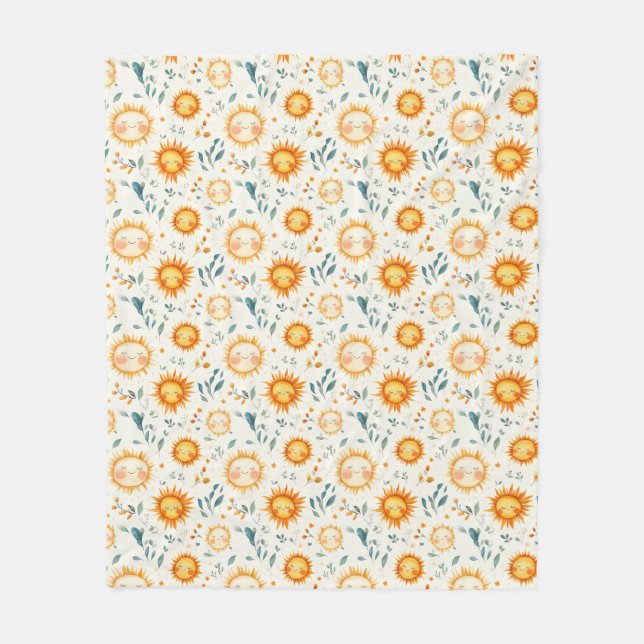 Sonnen- und Blume Babygeschenke Fleecedecke (Vorderseite)