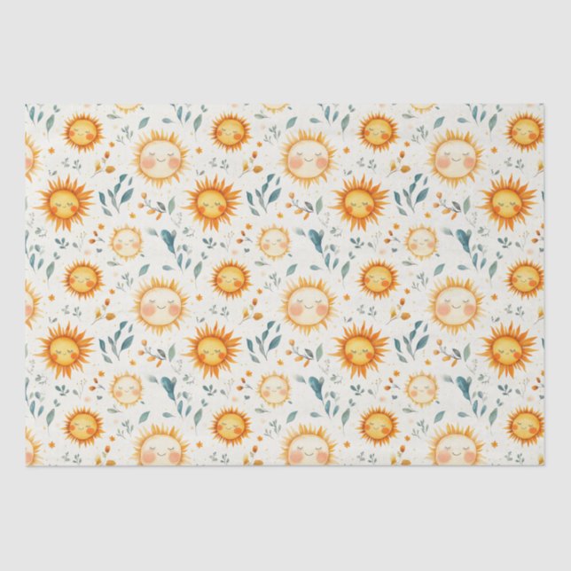 Sonnen- und Blume Babygeschenke Seidenpapier (Vorderseite)