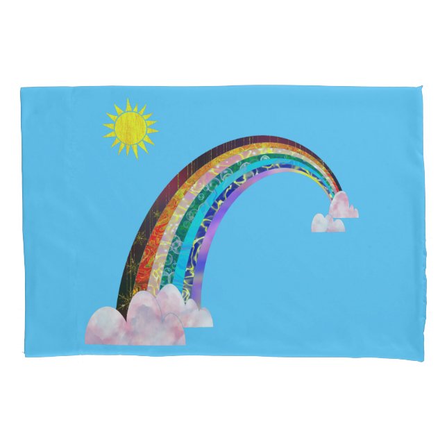 Sonnen- und Regenbogen-2-Kissengehäuse Kissenbezug (Vorderseite)