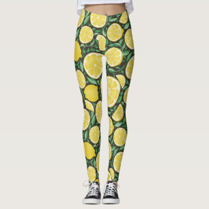Sonnen Zitrus Symphonie Zitronen Muster Leggings
