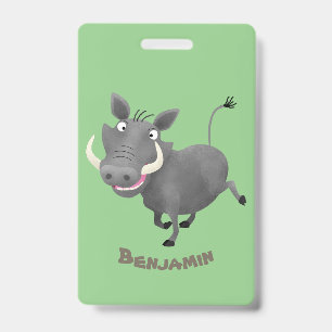 Sonnenafrikanische Warthos-Schwein-Cartoon-Illustr Ausweis