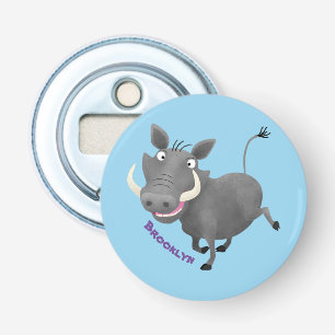 Sonnenafrikanische Warthos-Schwein-Cartoon-Illustr Flaschenöffner