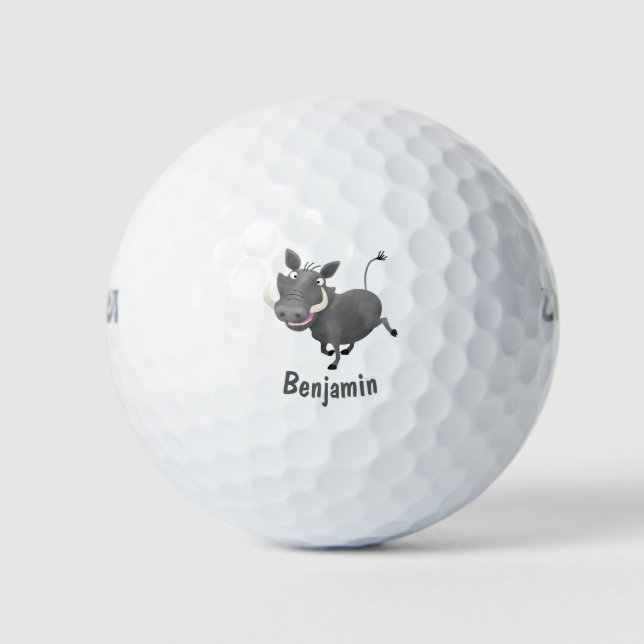 Sonnenafrikanische Warthos-Schwein-Cartoon-Illustr Golfball (Vorderseite)