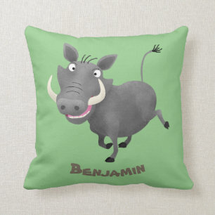 Sonnenafrikanische Warthos-Schwein-Cartoon-Illustr Kissen