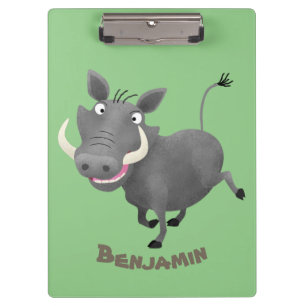 Sonnenafrikanische Warthos-Schwein-Cartoon-Illustr Klemmbrett