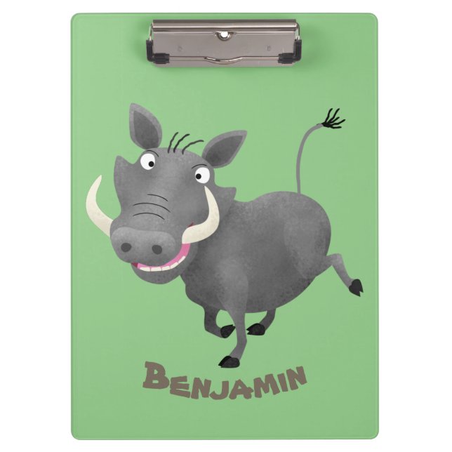 Sonnenafrikanische Warthos-Schwein-Cartoon-Illustr Klemmbrett (Vorderseite)