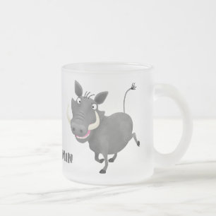 Sonnenafrikanische Warthos-Schwein-Cartoon-Illustr Mattglastasse
