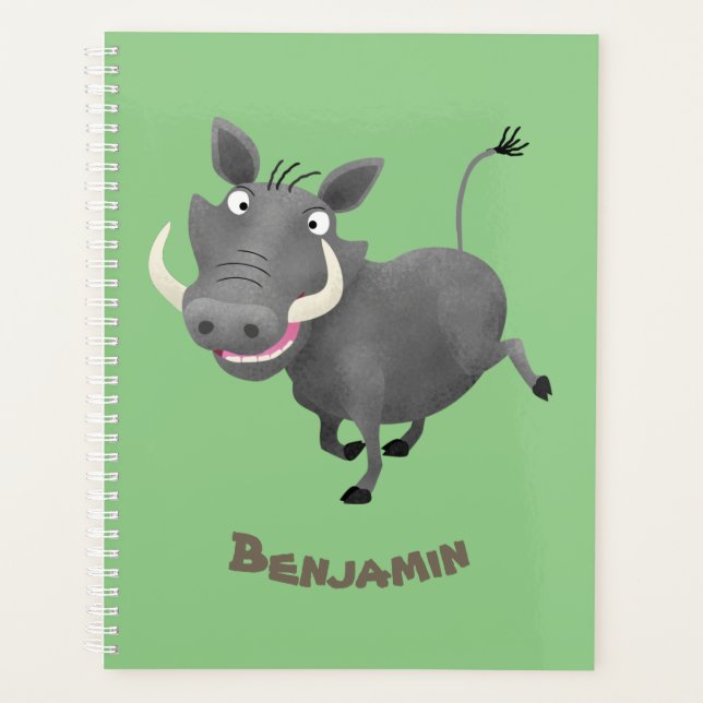 Sonnenafrikanische Warthos-Schwein-Cartoon-Illustr Planer (Vorderseite)