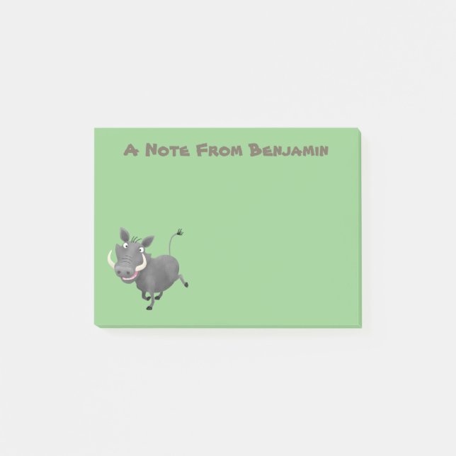 Sonnenafrikanische Warthos-Schwein-Cartoon-Illustr Post-it Klebezettel (Vorderseite)