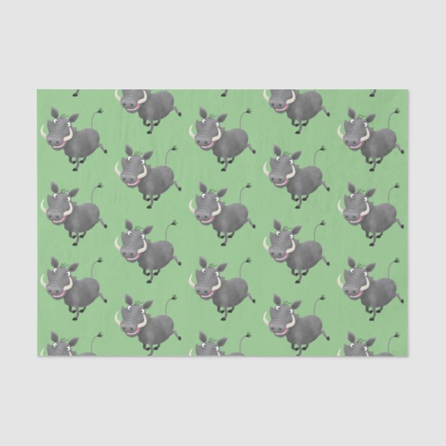 Sonnenafrikanische Warthos-Schwein-Cartoon-Illustr Seidenpapier (Vorderseite)