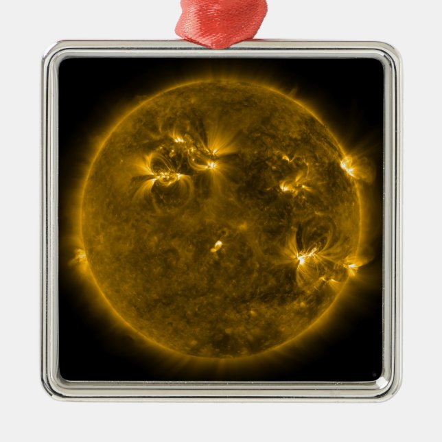 Sonnenaktivität 4 silbernes ornament (Vorne)