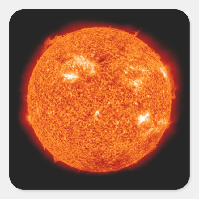 Sonnenaktivität auf der Sonne 3 Quadratischer Aufkleber (Vorderseite)