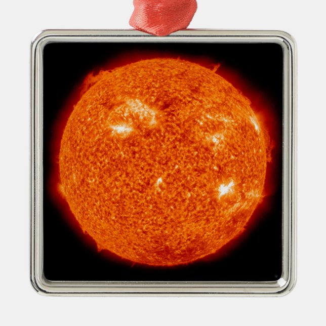 Sonnenaktivität auf der Sonne 3 Silbernes Ornament (Vorne)
