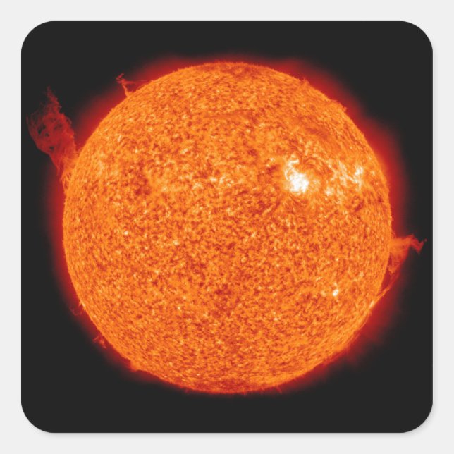 Sonnenaktivität Quadratischer Aufkleber (Vorderseite)