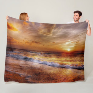 SONNENANLAGE DES OZEANS FLEECEDECKE