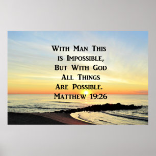 SONNENANREISE ÜBER DER OZEANMATTHEW 19:26 POSTER