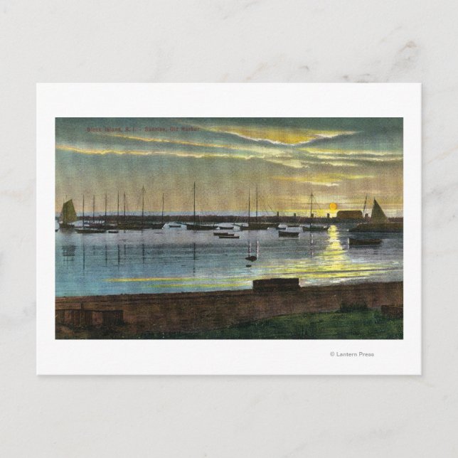 Sonnenaufgang am Alten Hafen Postkarte (Vorderseite)