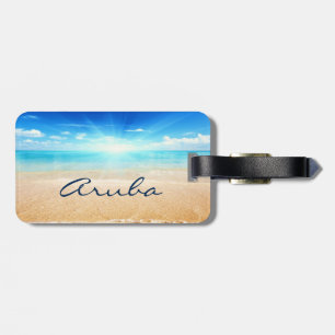Sonnenaufgang am Aruba Strand Gepäckanhänger