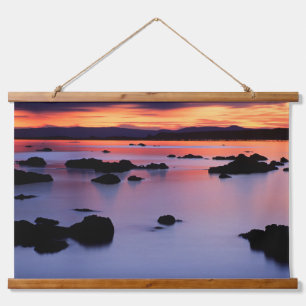 Sonnenaufgang am Black Point des Mono Lake Wandteppich Mit Holzrahmen