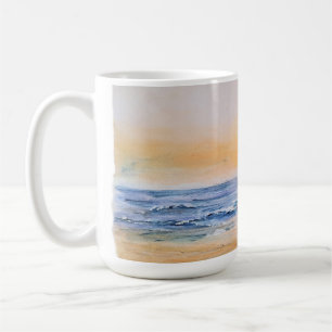 Sonnenaufgang am Meer - Aquarellmalerei Kaffeetasse