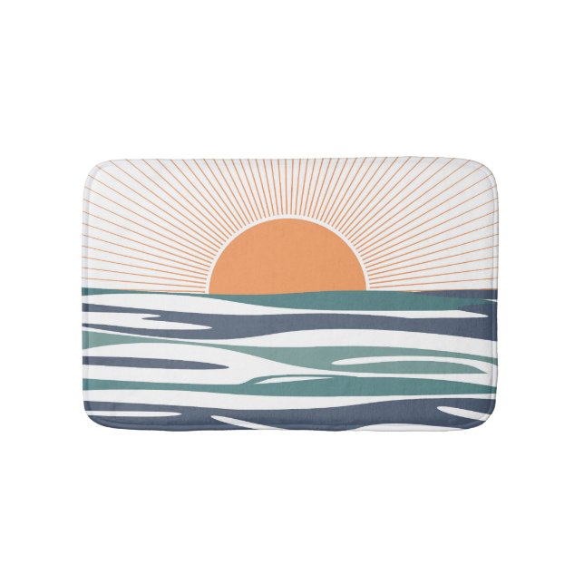 Sonnenaufgang am Meer Badematte (Vorderseite)