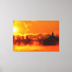 Sonnenaufgang am Morgen in Helsinki Leinwand Art
