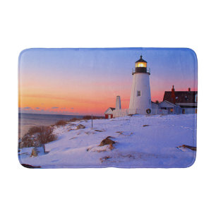 Sonnenaufgang am Pemaquid Punkt-Leuchtturm, Maine Badematte