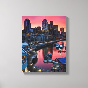 Sonnenaufgang am Pier 66, der unten auf Leinwanddruck