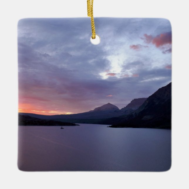 Sonnenaufgang am St. Mary Lake Keramikornament (Vorderseite)