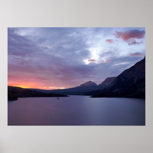 Sonnenaufgang am St. Mary Lake Poster (Vorne)