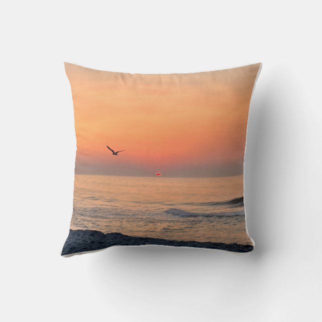 Sonnenaufgang am Strand Kissen (Rückseite)