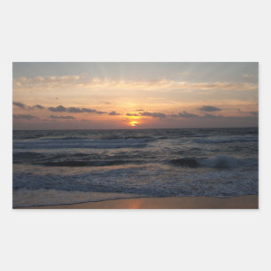 Sonnenaufgang am Strand Rechteckiger Aufkleber