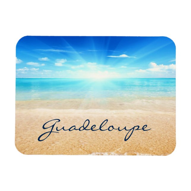 Sonnenaufgang am Strand von Guadeloupe Magnet (Horizontal)