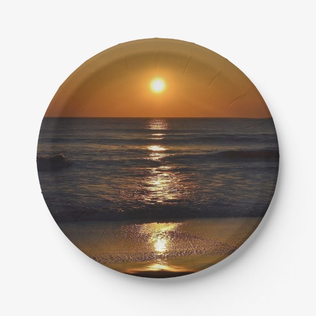 Sonnenaufgang am Strand von Shirley Taylor Pappteller (Vorderseite)