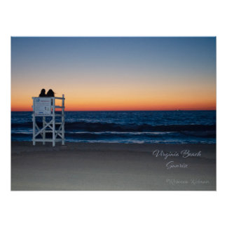 Sonnenaufgang am Strand von Virginia Juli 2024 Poster